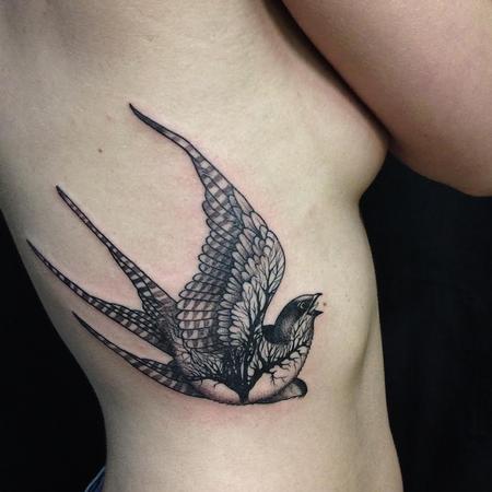 Tattoos - Blackwork Swallow - 122260